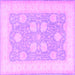 Square Oriental Purple Traditional Rug, tr3009pur