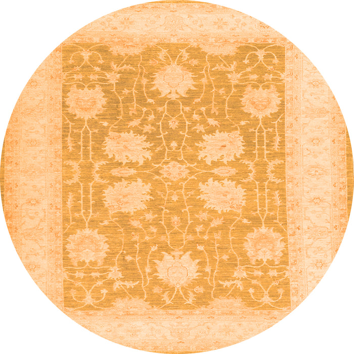 Machine Washable Oriental Orange Traditional Area Rugs, wshtr3009org