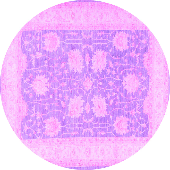 Round Machine Washable Oriental Purple Traditional Area Rugs, wshtr3009pur