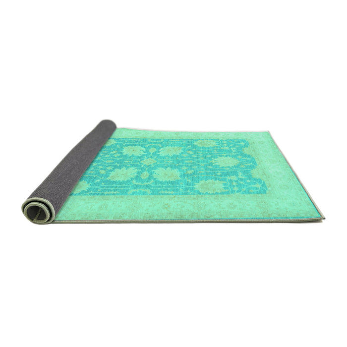 Sideview of Oriental Turquoise Traditional Rug, tr3009turq