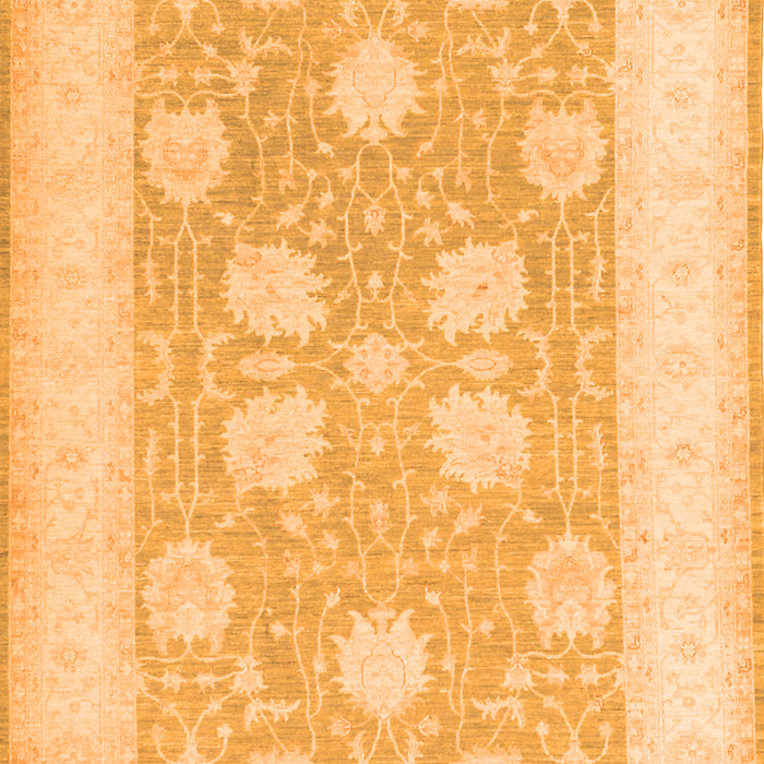 Serging Thickness of Machine Washable Oriental Orange Traditional Area Rugs, wshtr3009org