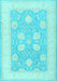 Machine Washable Oriental Light Blue Traditional Rug, wshtr3009lblu