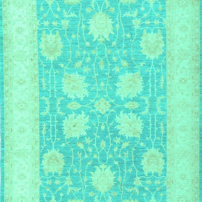 Machine Washable Oriental Turquoise Traditional Area Rugs, wshtr3009turq