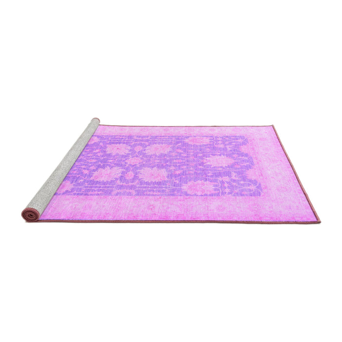 Sideview of Machine Washable Oriental Purple Traditional Area Rugs, wshtr3009pur