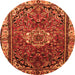 Square Persian Orange Traditional Rug, tr300org