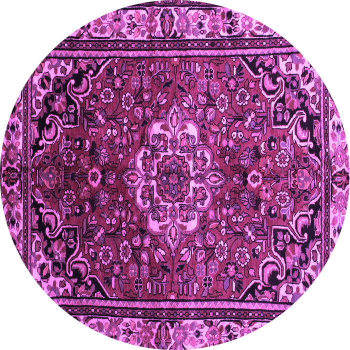 Round Machine Washable Persian Purple Traditional Area Rugs, wshtr300pur