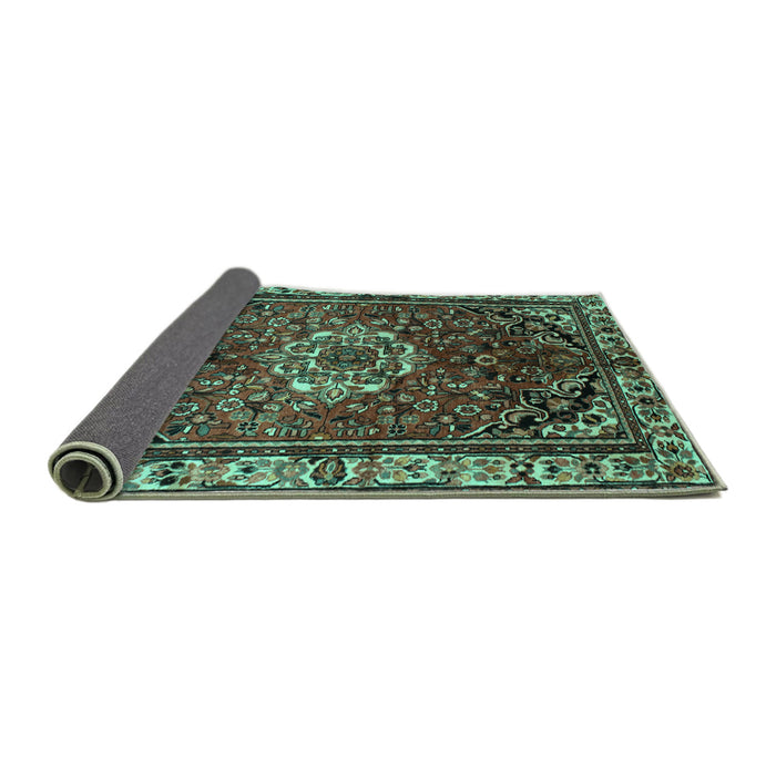 Sideview of Persian Turquoise Traditional Rug, tr300turq