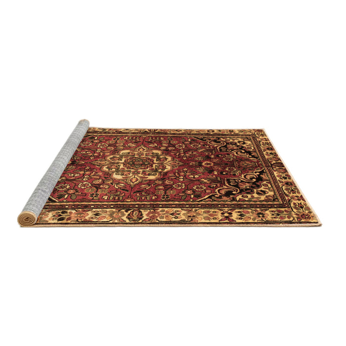 Sideview of Machine Washable Persian Brown Traditional Rug, wshtr300brn