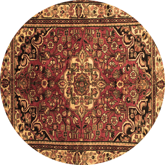 Round Persian Brown Traditional Rug, tr300brn