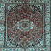 Square Machine Washable Persian Light Blue Traditional Rug, wshtr300lblu