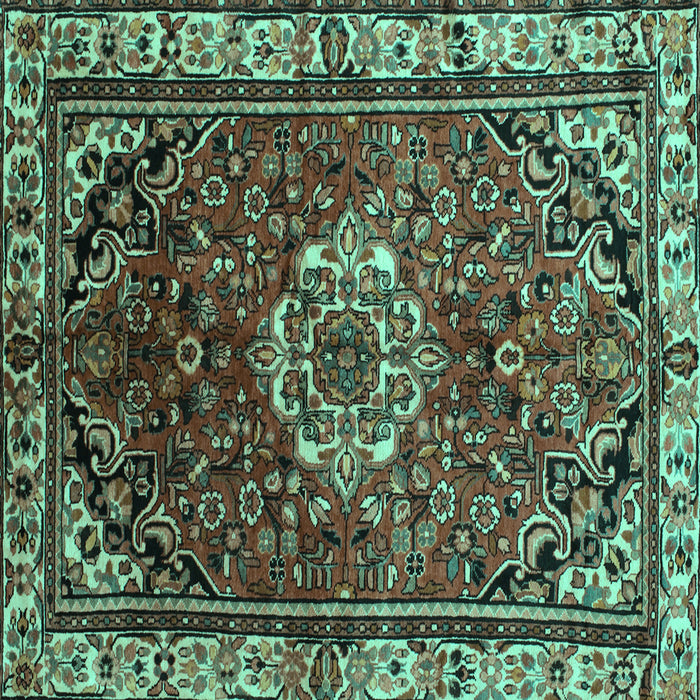 Square Persian Turquoise Traditional Rug, tr300turq