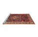 Sideview of Machine Washable Traditional Orange Salmon Pink Rug, wshtr301