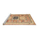Sideview of Machine Washable Traditional Chocolate Brown Rug, wshtr3010
