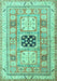 Geometric Turquoise Traditional Rug, tr3010turq