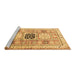 Sideview of Machine Washable Geometric Brown Traditional Rug, wshtr3010brn