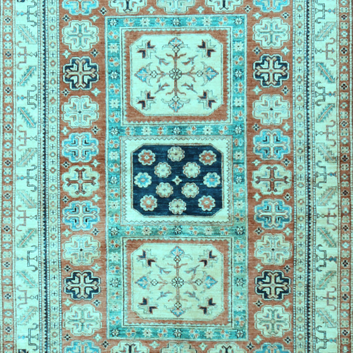 Geometric Light Blue Traditional Rug, tr3010lblu