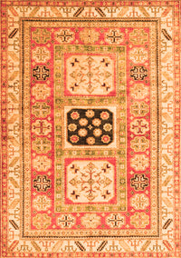 Geometric Orange Traditional Rug, tr3010org