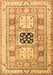 Machine Washable Geometric Brown Traditional Rug, wshtr3010brn