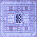 Square Geometric Blue Traditional Rug, tr3010blu