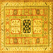 Square Geometric Yellow Traditional Rug, tr3010yw