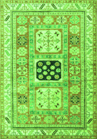 Geometric Green Traditional Rug, tr3010grn