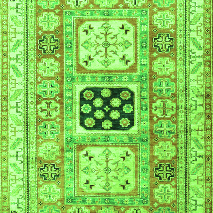 Geometric Green Traditional Rug, tr3010grn