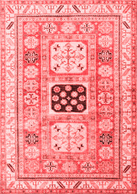 Geometric Red Traditional Rug, tr3010red