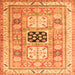 Serging Thickness of Geometric Orange Traditional Rug, tr3010org