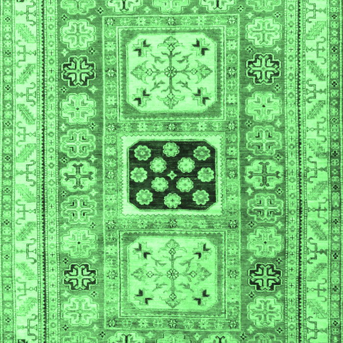 Machine Washable Geometric Emerald Green Traditional Area Rugs, wshtr3010emgrn