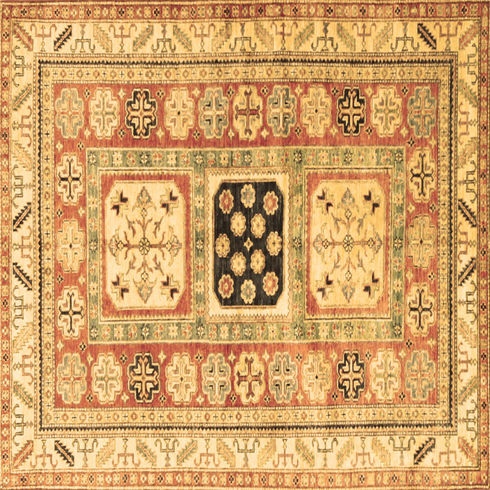 Square Geometric Brown Traditional Rug, tr3010brn