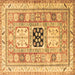 Square Geometric Brown Traditional Rug, tr3010brn