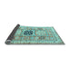 Sideview of Geometric Light Blue Traditional Rug, tr3010lblu