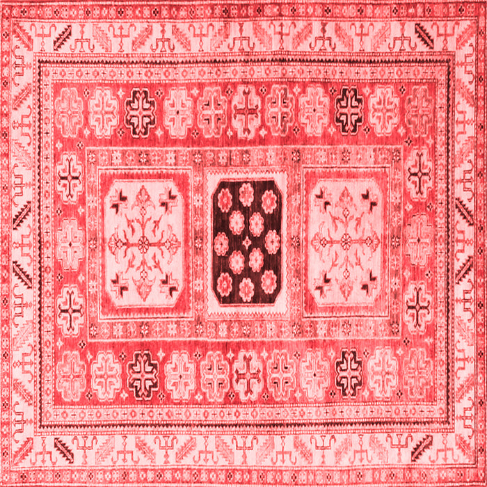Machine Washable Geometric Red Traditional Rug, wshtr3010red