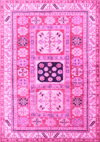 Geometric Pink Traditional Rug, tr3010pnk