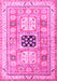 Geometric Pink Traditional Rug, tr3010pnk