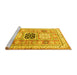 Sideview of Machine Washable Geometric Yellow Traditional Rug, wshtr3010yw