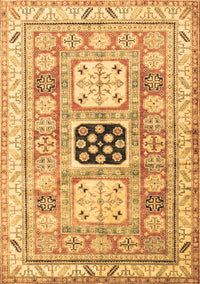 Geometric Brown Traditional Rug, tr3010brn