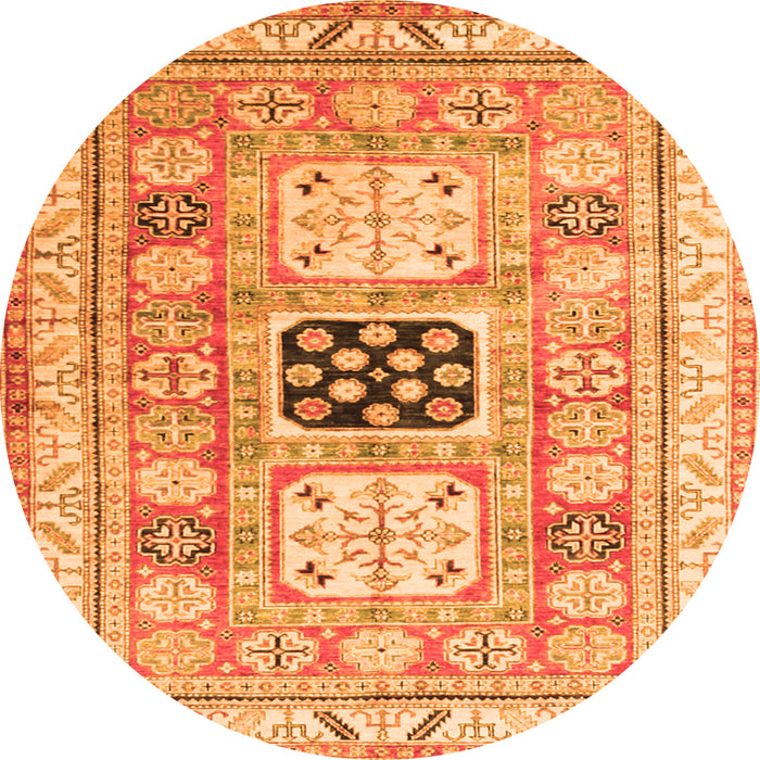 Square Geometric Orange Traditional Rug, tr3010org