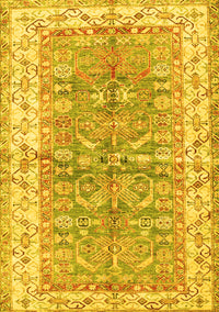 Oriental Yellow Traditional Rug, tr3011yw