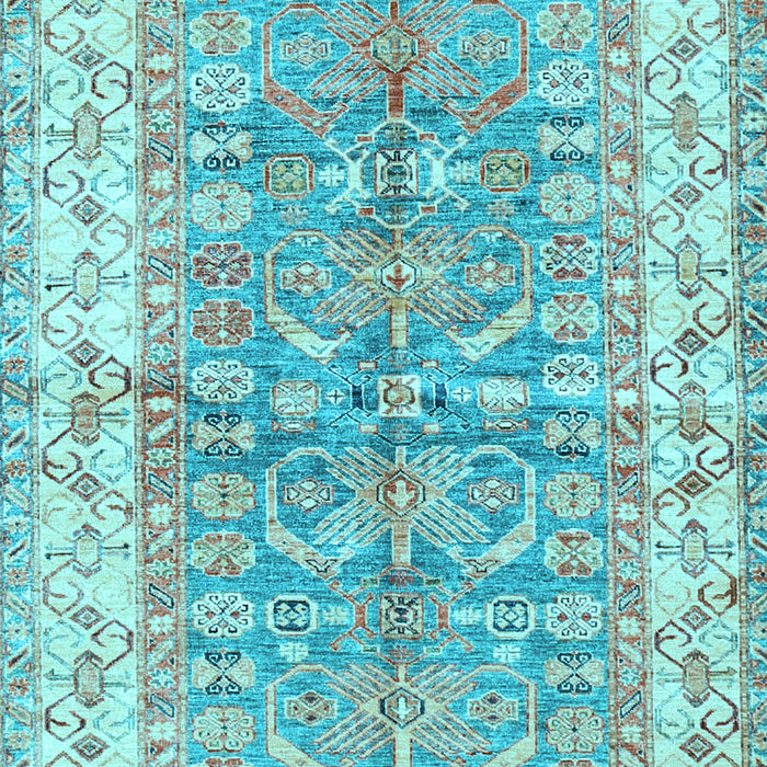 Machine Washable Oriental Light Blue Traditional Rug, wshtr3011lblu