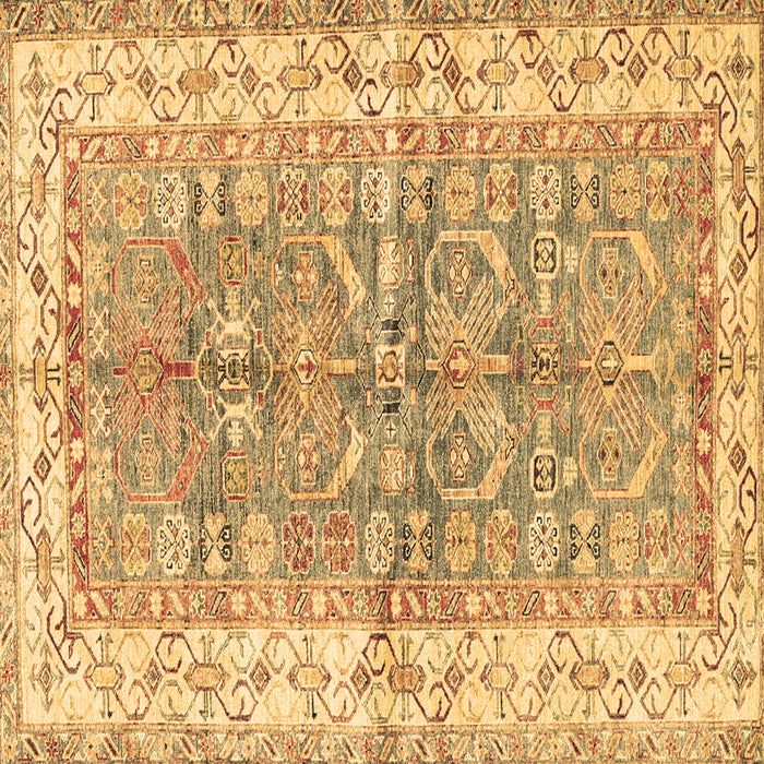 Square Oriental Brown Traditional Rug, tr3011brn