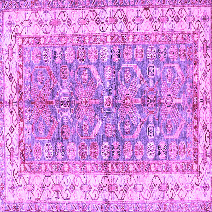 Square Machine Washable Oriental Purple Traditional Area Rugs, wshtr3011pur