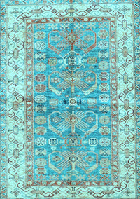 Oriental Light Blue Traditional Rug, tr3011lblu