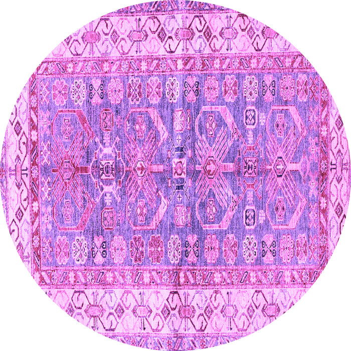 Round Machine Washable Oriental Purple Traditional Area Rugs, wshtr3011pur