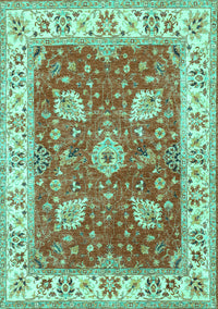 Oriental Turquoise Traditional Rug, tr3012turq