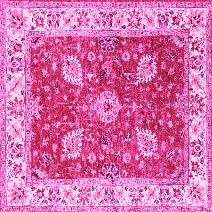 Square Oriental Pink Traditional Rug, tr3012pnk