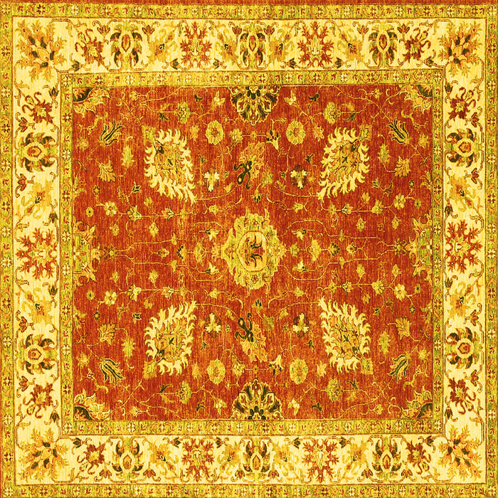 Square Oriental Yellow Traditional Rug, tr3012yw