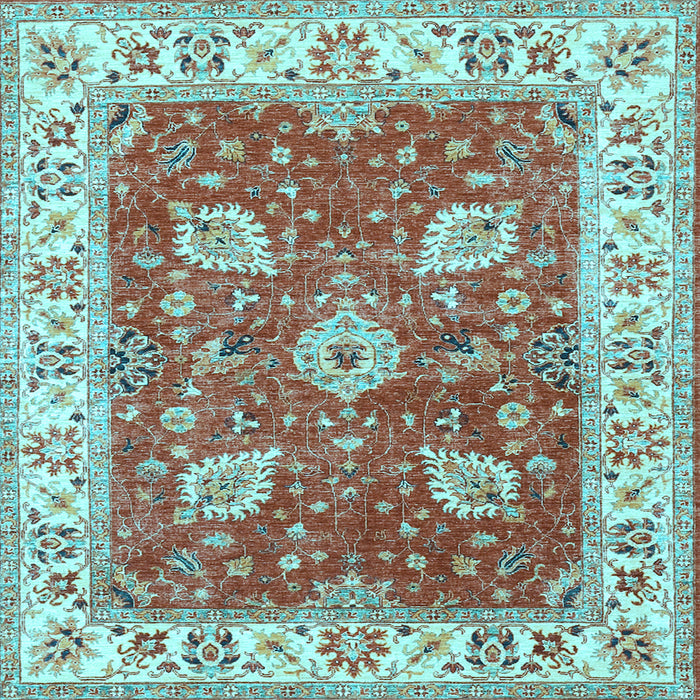 Square Oriental Light Blue Traditional Rug, tr3012lblu