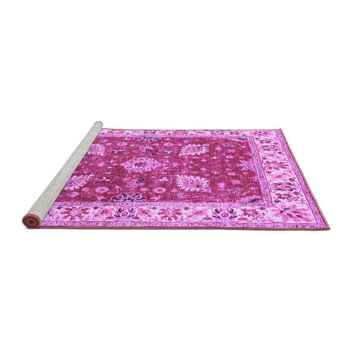 Sideview of Machine Washable Oriental Purple Traditional Area Rugs, wshtr3012pur