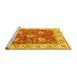 Sideview of Machine Washable Oriental Yellow Traditional Rug, wshtr3012yw